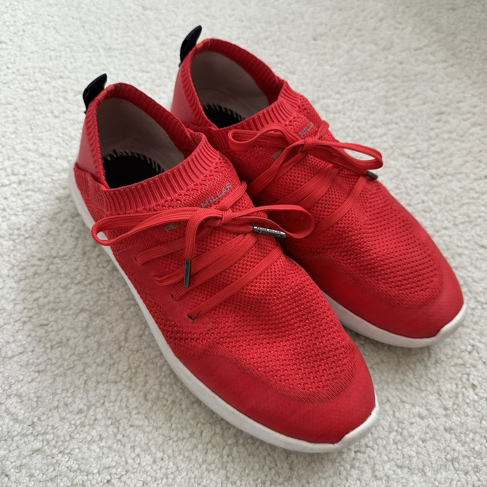 Peter Millar Cinnabar Red Hyperlight Glide Slip On Sneakers Shoes Women's Sz 9.5